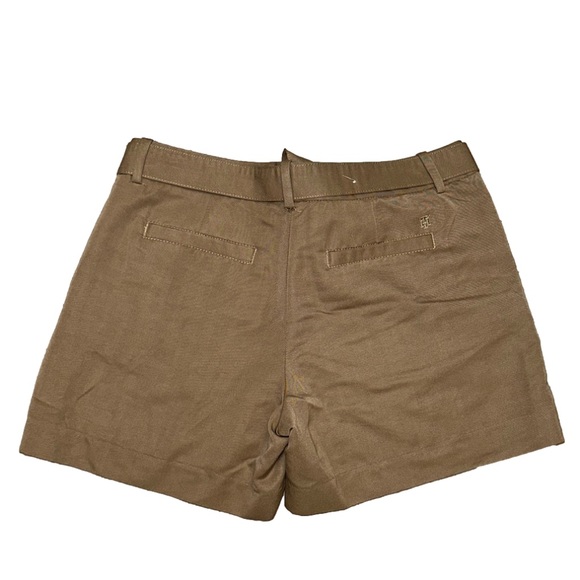 TOMMY HILFIGER Womens Tan Pocketed Belted Pleated High Waist Shorts size 2✨ - Picture 6 of 9